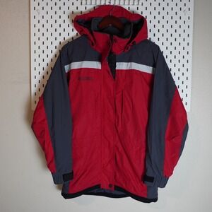 Columbia‎ Womens Interchange Jacket Hooded Red Gray Size S Outdoor Coat